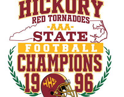 Hickory HS Football Champs T-shirt Design