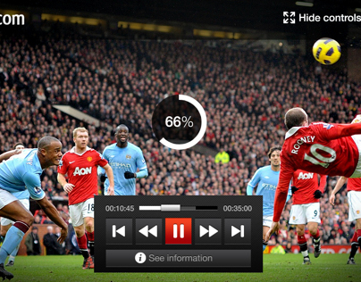 Goal.com TV app UI visuals
