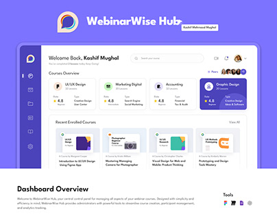 WebinarWise Hub Online Course Dashboard