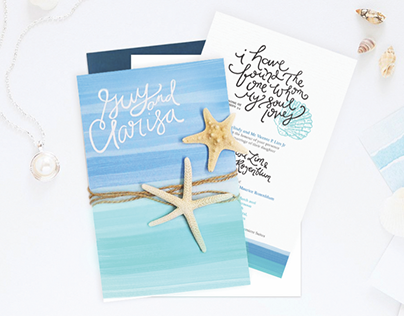 Beach Wedding Invitation Design