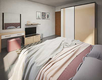 Bedroom space-saving furniture design 🌸🌸