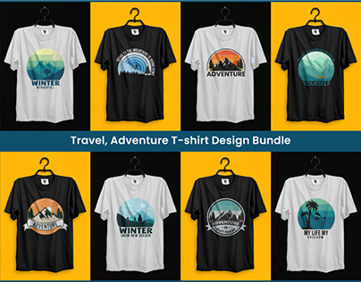 Adventure, Travel, Mountains, Winter T-shirt Design