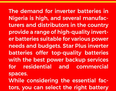 Buy Top Rated Inverter in Lagos - Star Plus Battery