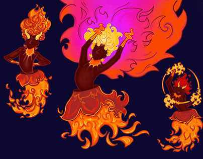 Blaze The Fire Spirit Character Design