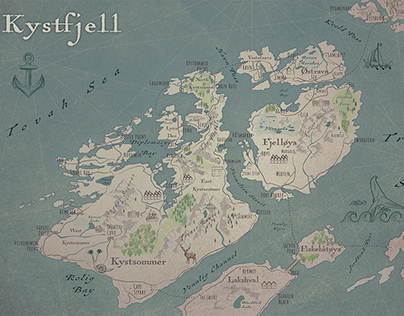 Fantasy Map. Kystfjell.