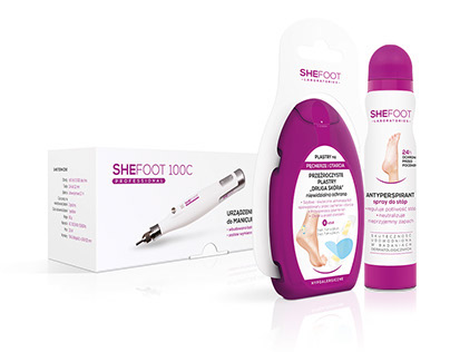SheFoot packaging design and packshots