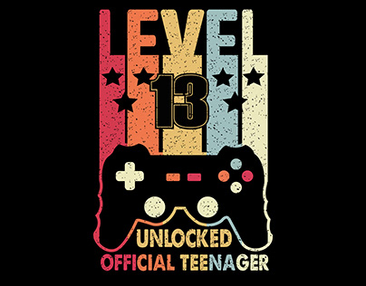 Level 13 Unlocked Official Teenager retro design