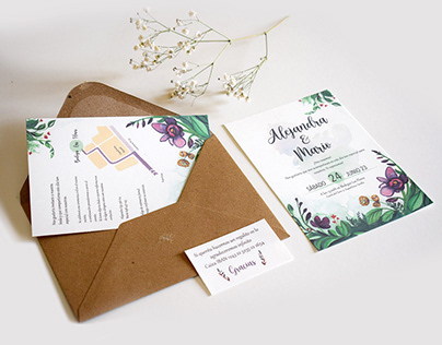 Wedding invitation / Invitación de boda Alejandra