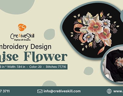 Denise Flower Digital Embroidery Design | Cre8iveSkill