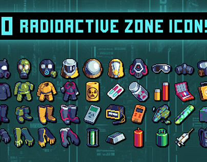 Free Protective Suit Against Radiation Pixel Art Icons