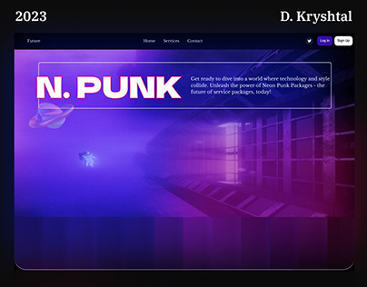 Web services website in style Neo Punk