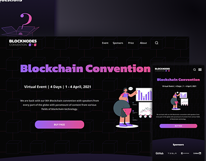 Blockchain Convention Landing Page - Mobile Version