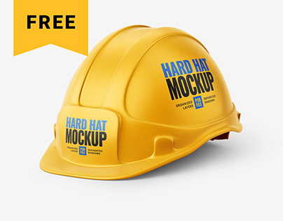 Free Construction Hard Hat Mockup Set