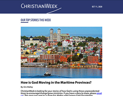 Custom Newsletter Design for ChristianWeek