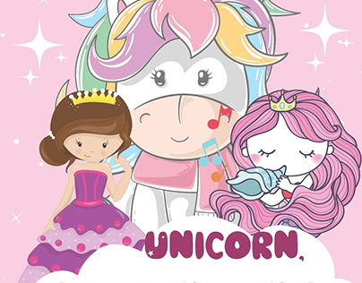 Unicorn, Mermaid and Princess coloring book