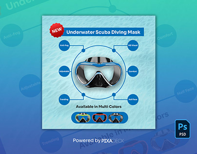 Underwater Scuba Diving Mask Infographic
