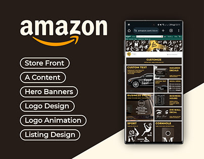 Amazone Store Front, A Content, Listing, Hero Banners