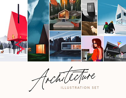 Digital Art: Architecture Illustration Set