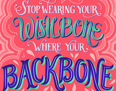 Backbone Feminist Quote Lettering Illustration