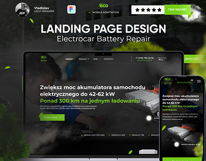 Landing Page Design UX/UI. Electrocar