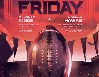 American Football NFL XFL Flyer Match Template