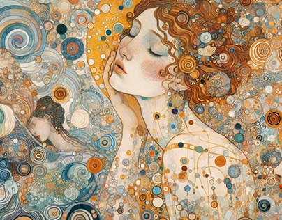 inspo/vibes/aesthetics of "The Kiss" by Gustav Klimt