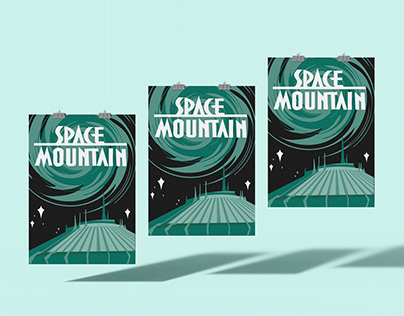 Space Mountain Vector Poster
