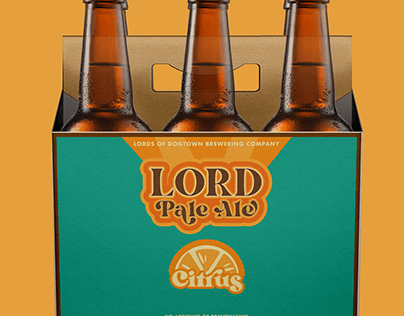 Beer packaging for a Lords of Dogtown inspired beer