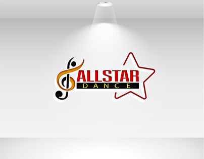 Allstar dance studio logo design.