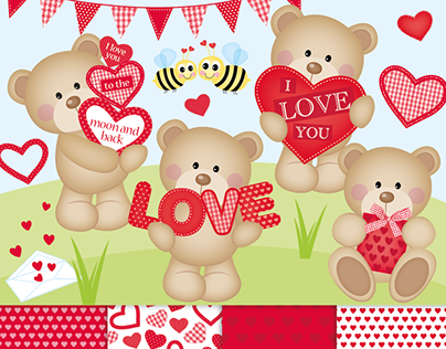 Valentine clip art, Valentine bears, Cute bear graphics
