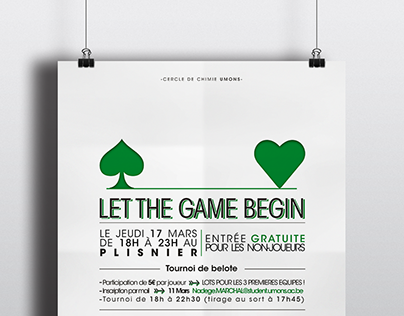 Poster for "Cercle de Chimie" Poker event