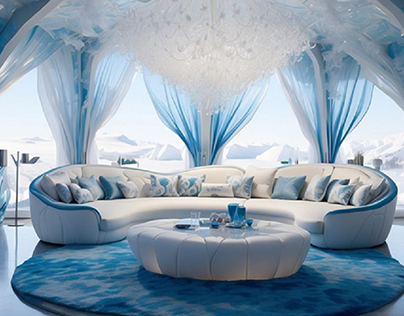 Living Room in iced regions by fantasy style