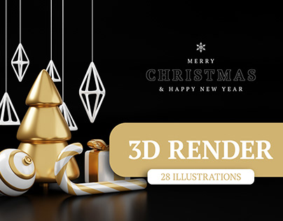 3d render Christmas illustrations