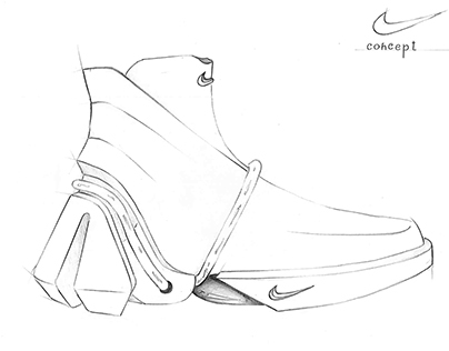 Futuristic iconic footwear sketch concepts