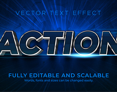 Action Metallic Editable Text Effect