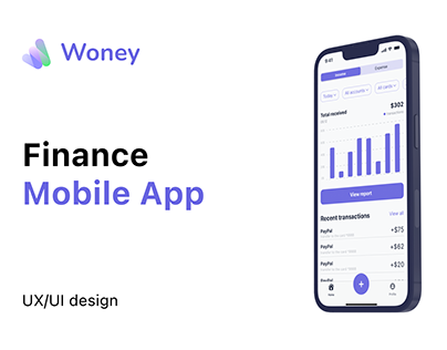 Financial management mobile app concept