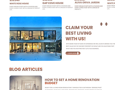Красивый удобный дизайн веб-сайта архитектора.