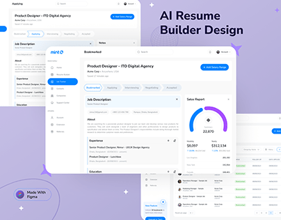 SaaS Dashboard - AI Resume Builder Design