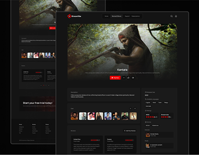 Movie Page Design of Video Streaming Website