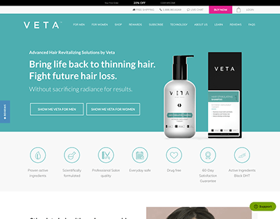 Veta Hair Solutions Homepage Design