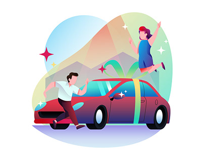 Free Buying a New Car Illustration (AI)