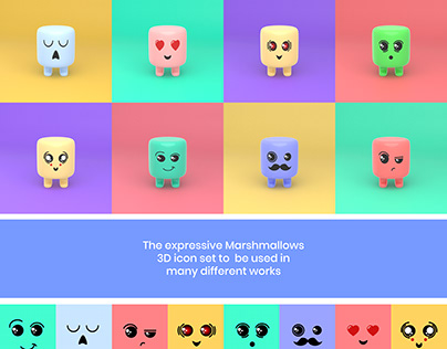 Marshmallow 3D Icon Asset