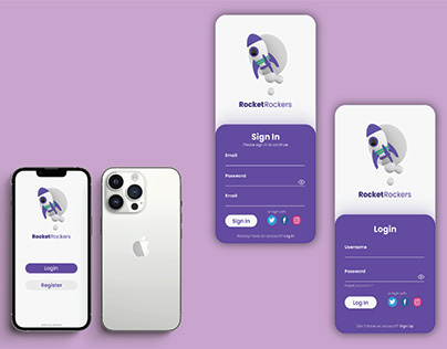 Login Page Mobile with Purple Theme