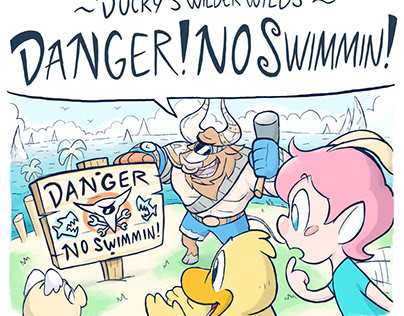 Wilder Wilds "Danger! No Swimmin" Comic (Colored)