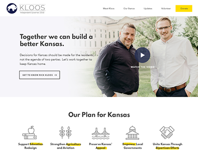Kloos For Kansas Website