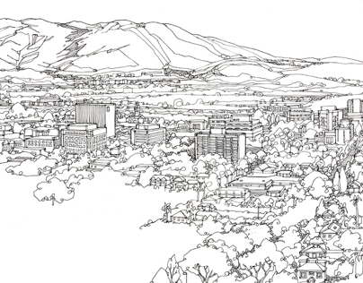 Los Angeles Cityscape Drawings