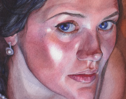 Watercolor portrait. Kate.