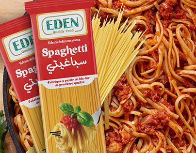 Spaghetti packaging food pasta design mockup print