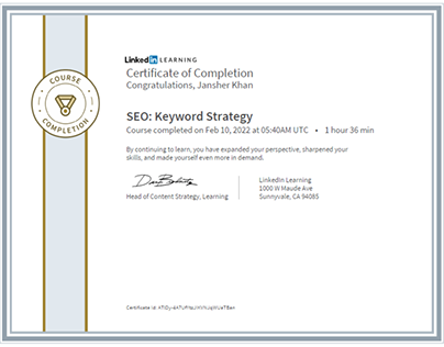 SEO: Keyword Strategy Certificate