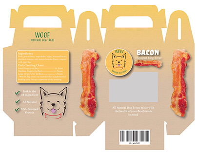 "Woof" Dog Treat Package Design